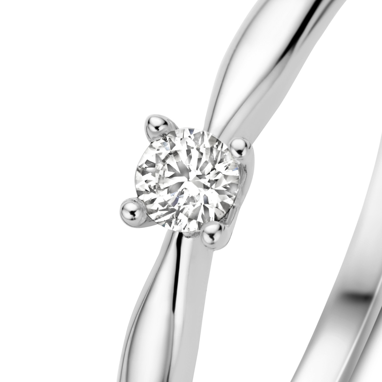 Isabel Bernard De la Paix Christine 14 karat white gold ring with diamond 0.10 carat