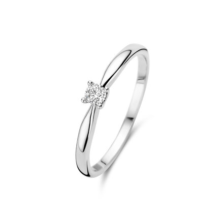Isabel Bernard De la Paix Christine 14 karaat witgouden ring | diamant 0.10 ct