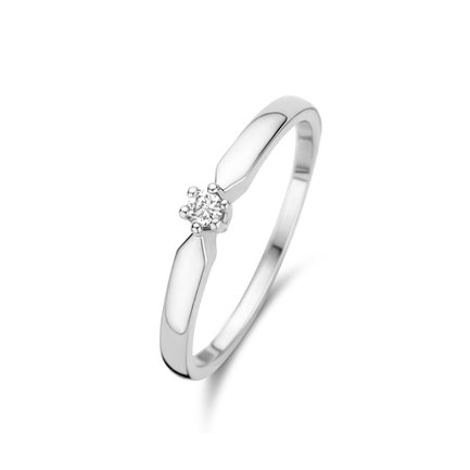 Isabel Bernard De la Paix Emily anello in oro bianco 14 carati | diamanti 0.05 ct