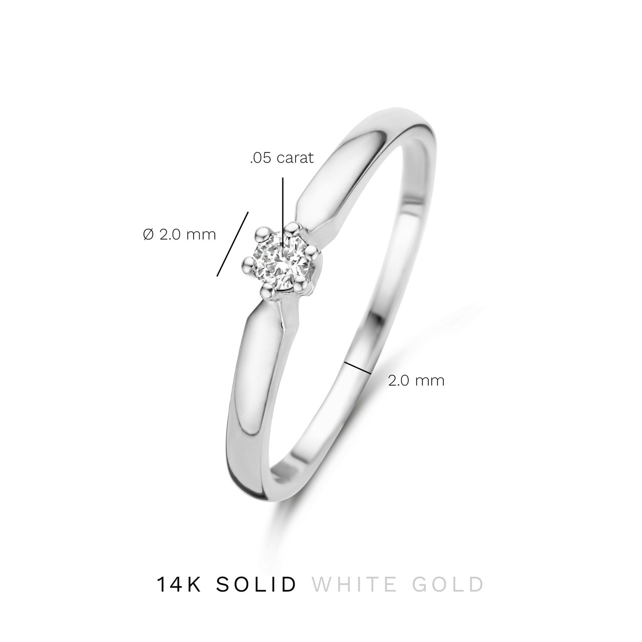 Isabel Bernard 14 kt white gold ring diamond 0.07 ct IBD330014