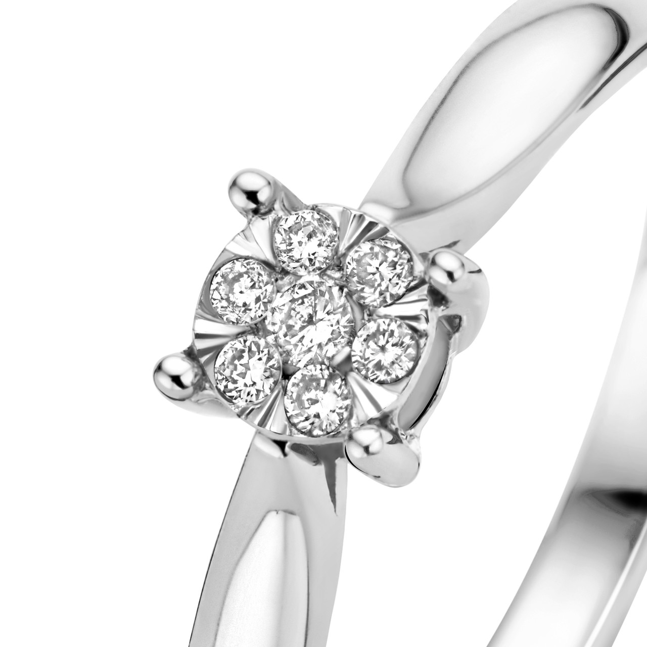 Isabel Bernard De la Paix Hanaé 14 karat white gold ring with diamond 0.08 carat