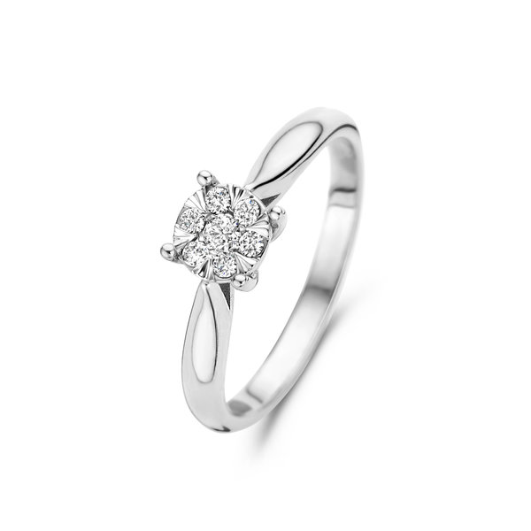 Isabel Bernard De la Paix Hanaé anillo de oro blanco de 14 quilates | diamante 0.14 ct