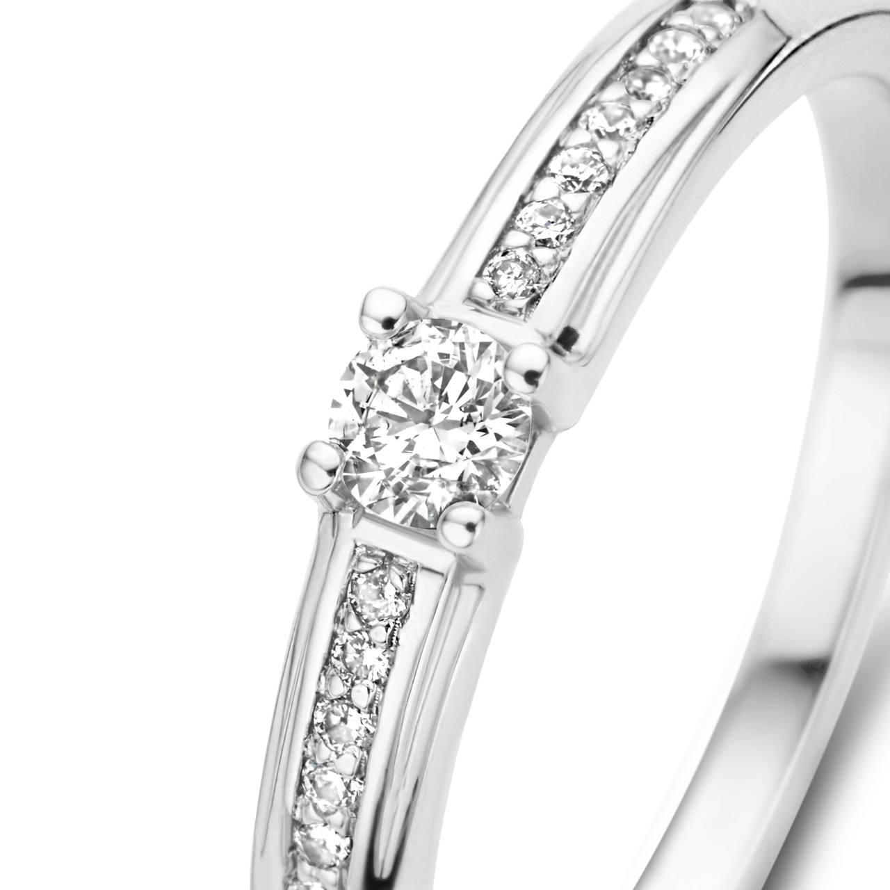 Isabel Bernard De la Paix Madeline 14 karat white gold ring with diamond 0.20 carat
