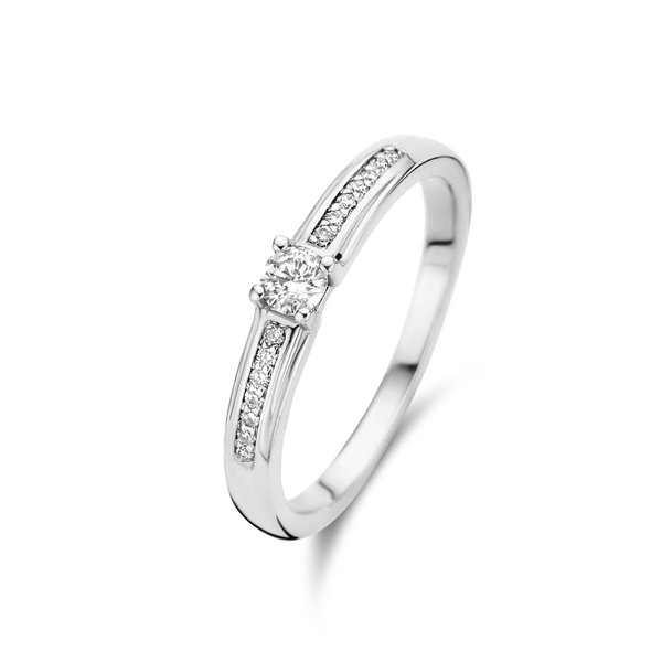 Isabel Bernard De la Paix Madeline anel de ouro branco de 14 quilates | diamante 0.20 ct