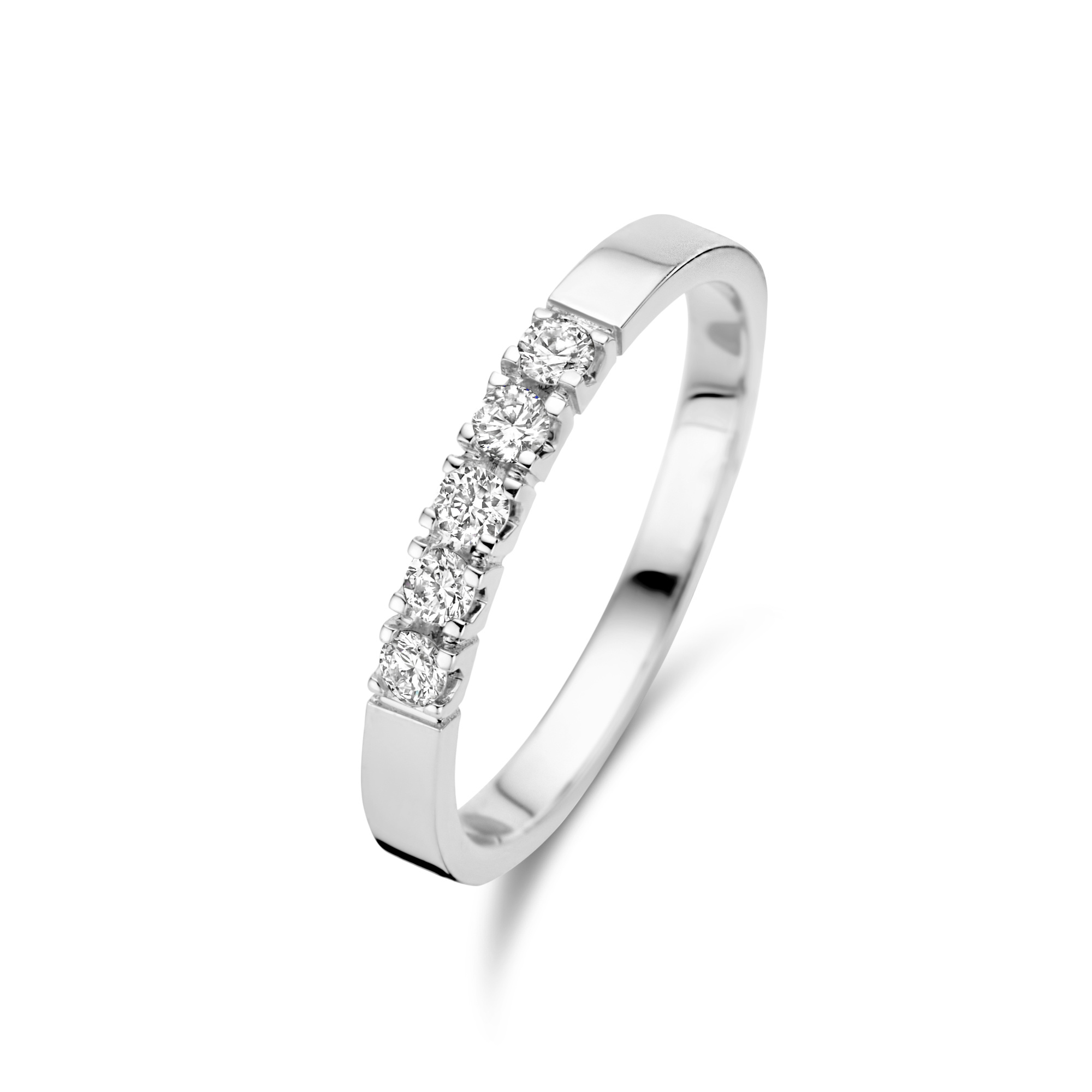 14 kt white gold ring | diamond 0.20 ct | IBD330019 - Isabel Bernard