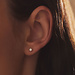 Isabel Bernard De la Paix Sybil clous d'oreilles en or blanc 14 carats avec diamant 0.20 carat