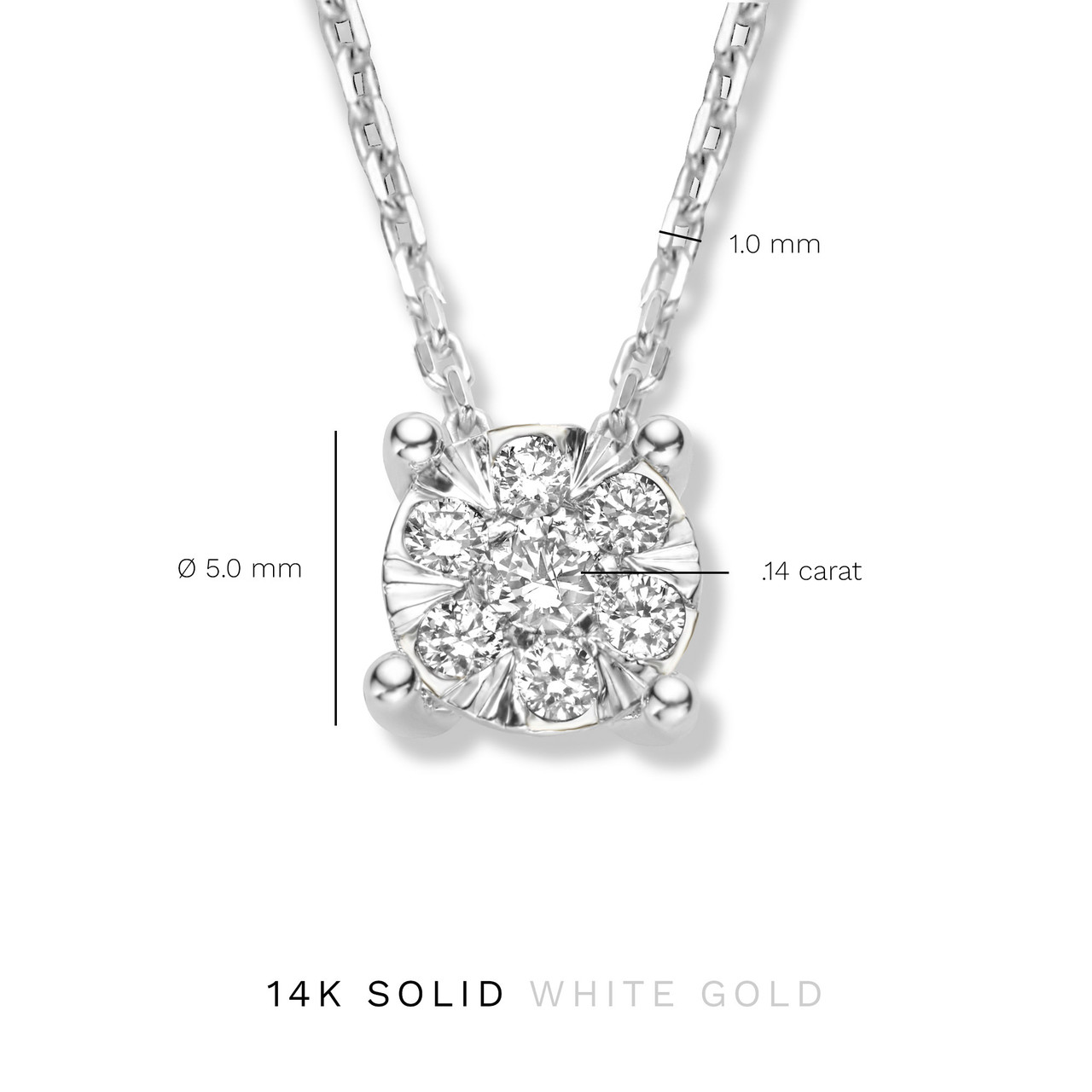 Isabel Bernard De la Paix Hanaé 14 karat white gold necklace with diamond 0.14 carat