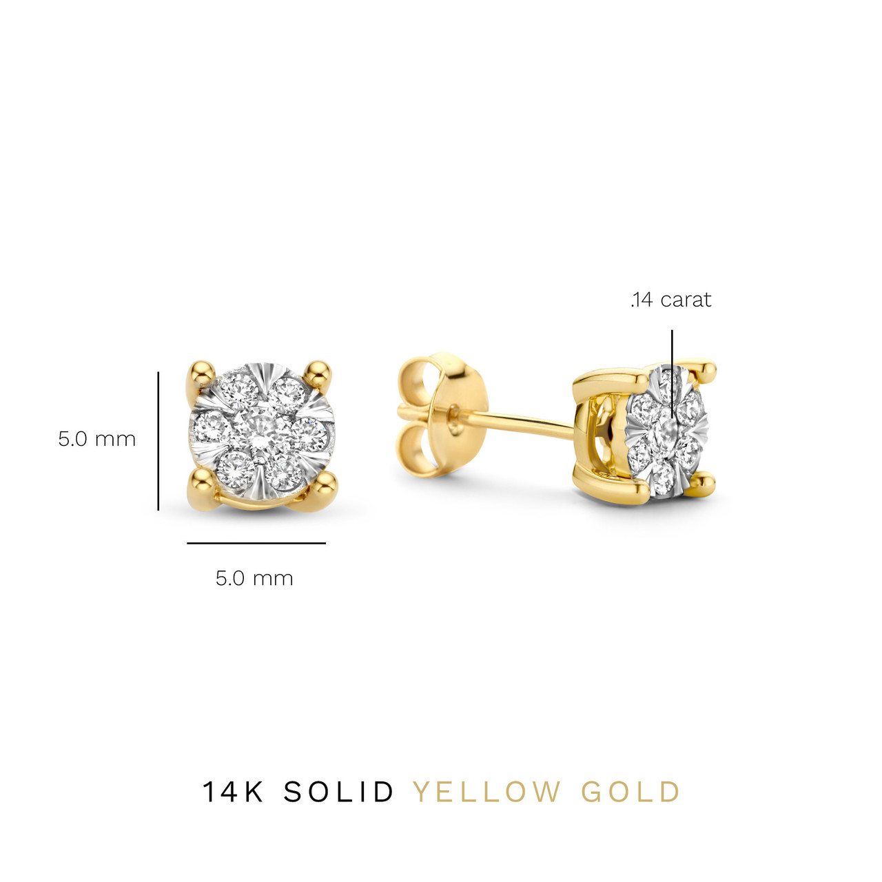 14 karat on sale gold diamond studs