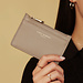 Isabel Bernard Honoré Aveline taupe calfskin leather card holder