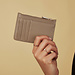 Isabel Bernard Honoré Aveline taupe calfskin leather card holder