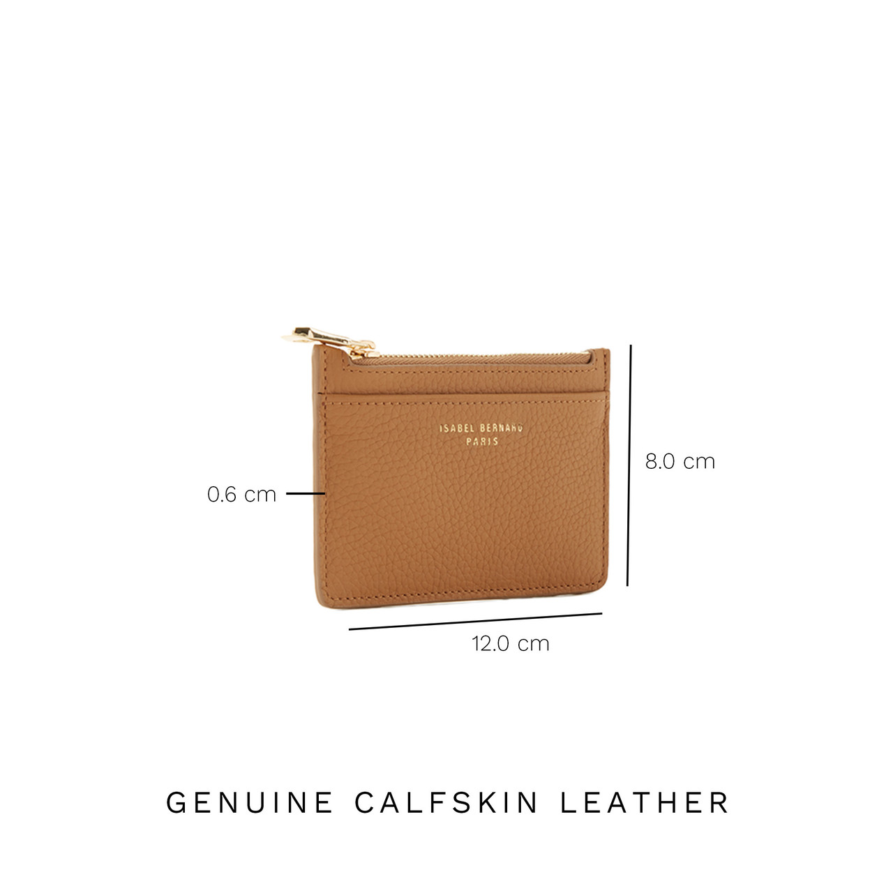 Isabel Bernard Honoré Aveline camel calfskin leather card holder