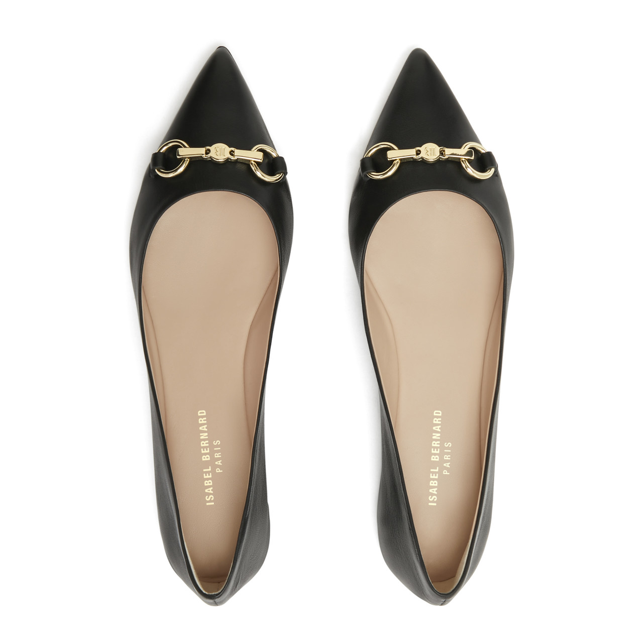 Isabel Bernard Vendôme Elita black calfskin leather ballerinas