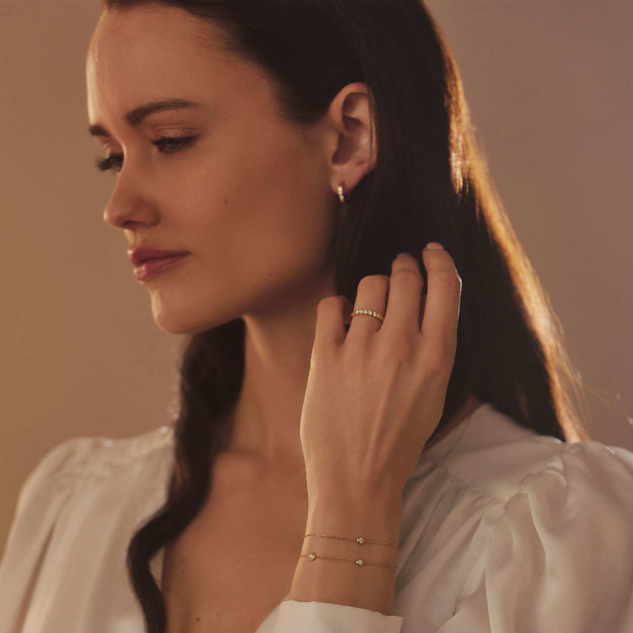 Isabel Bernard De la Paix Madeline 14 karat gold hoop earrings with diamond 0.15 carat