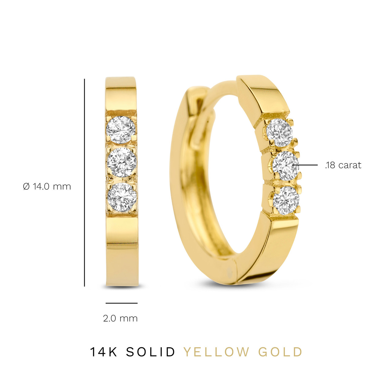 Isabel Bernard De la Paix Madeline 14 karat gold hoop earrings with diamond 0.15 carat