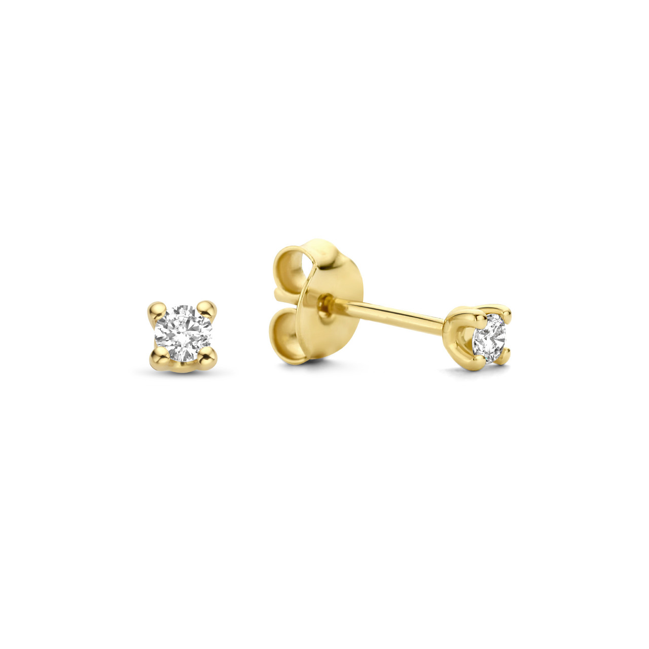 Isabel Bernard De la Paix Céline 14 karat gold stud ear studs with diamond 0.10 carat