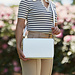 Isabel Bernard Femme Forte Charlena white calfskin leather crossbody bag