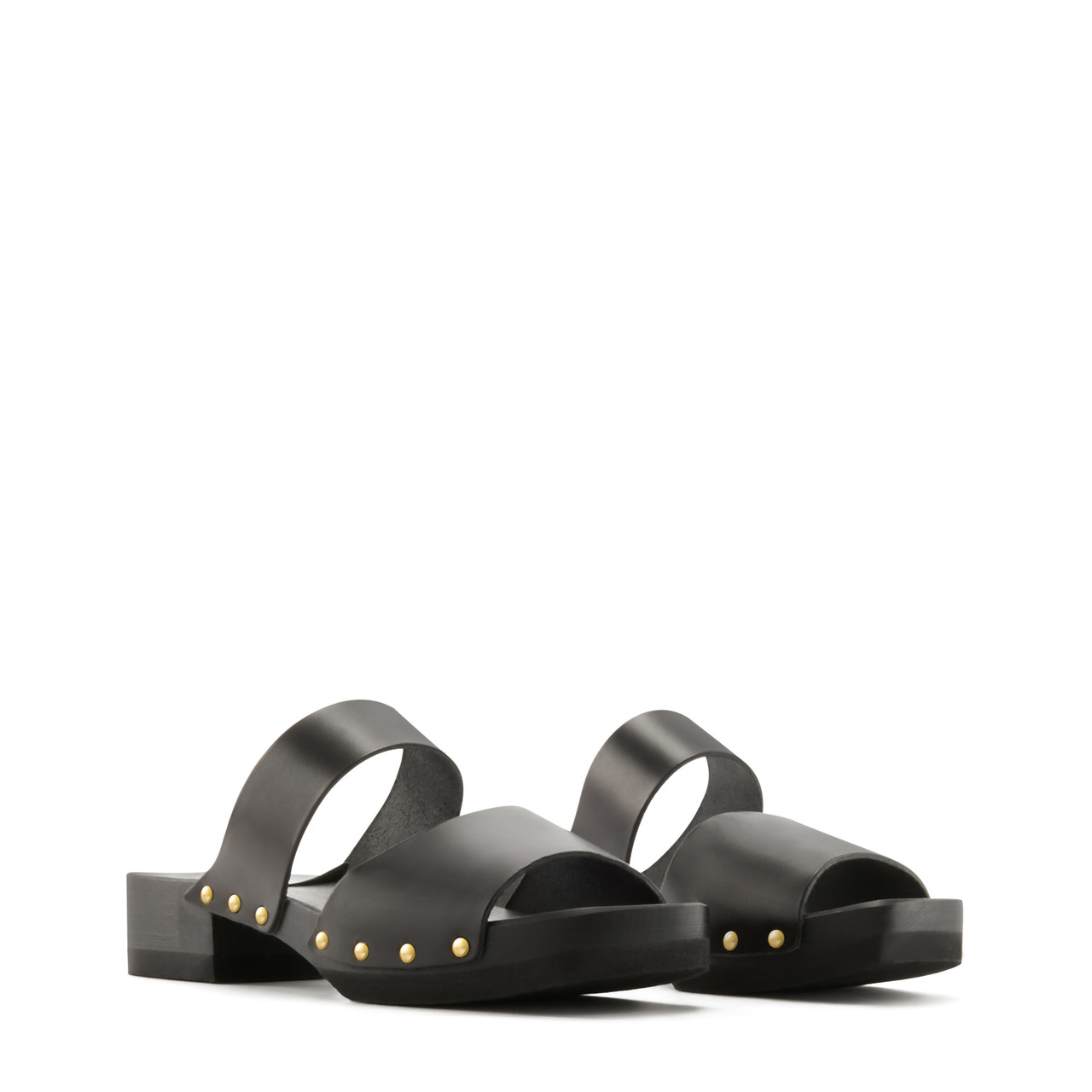 Isabel Bernard Vendôme Carmen black calfskin leather clogs