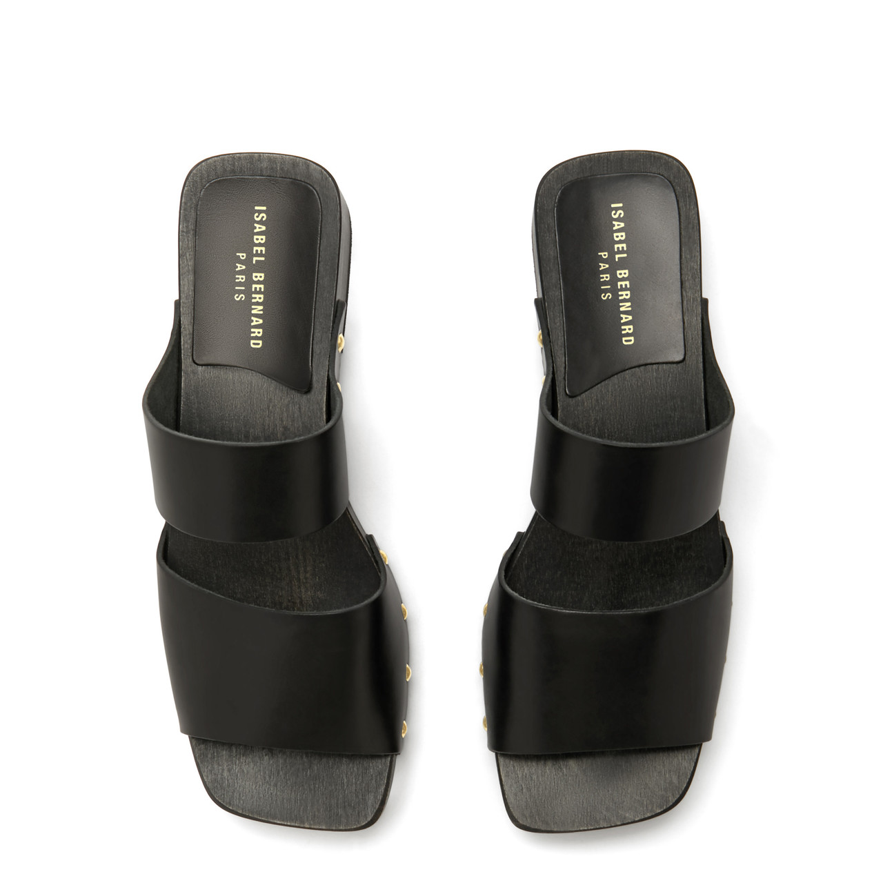 Isabel Bernard Vendôme Carmen black calfskin leather clogs
