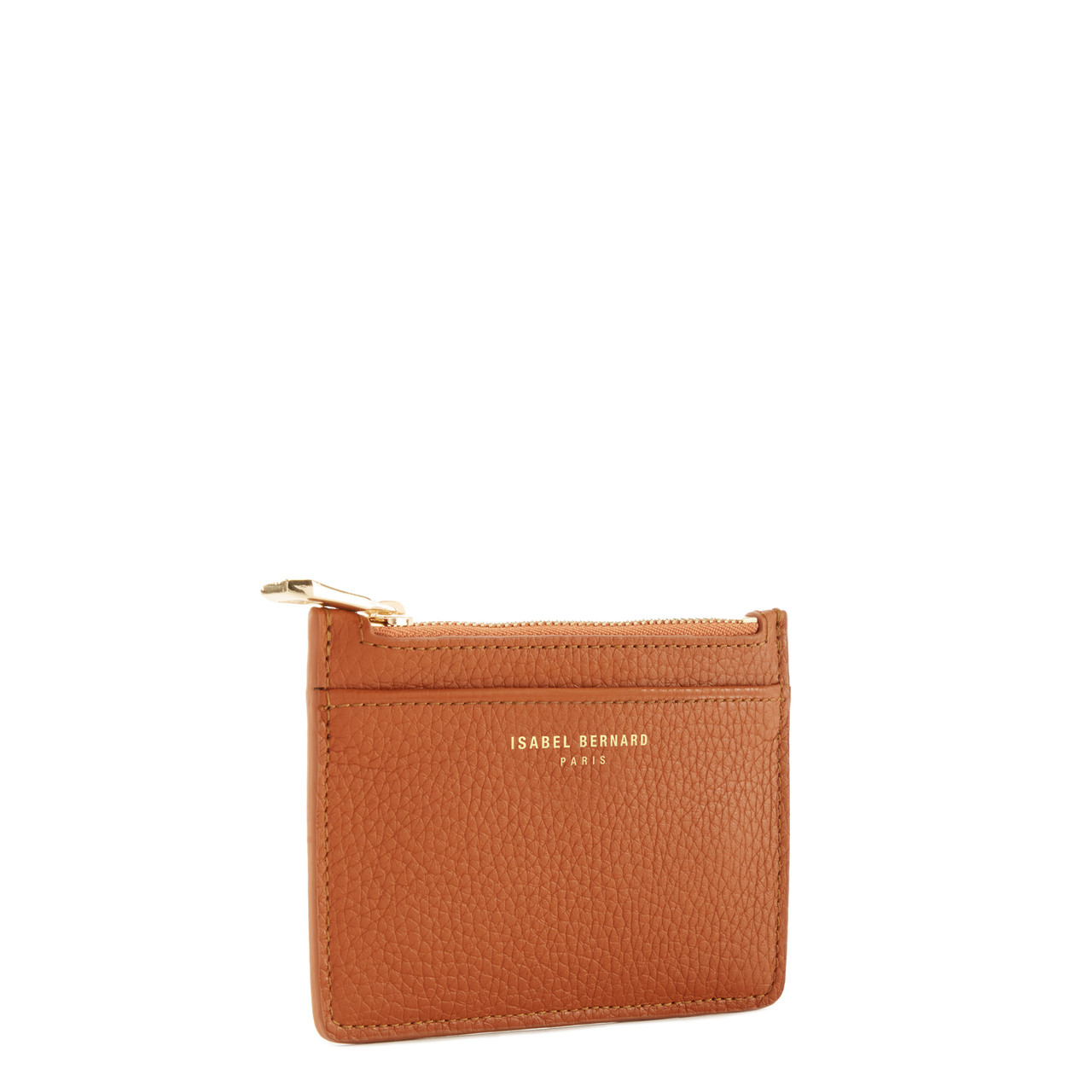 Isabel Bernard Honoré Aveline cognac calfskin leather card holder