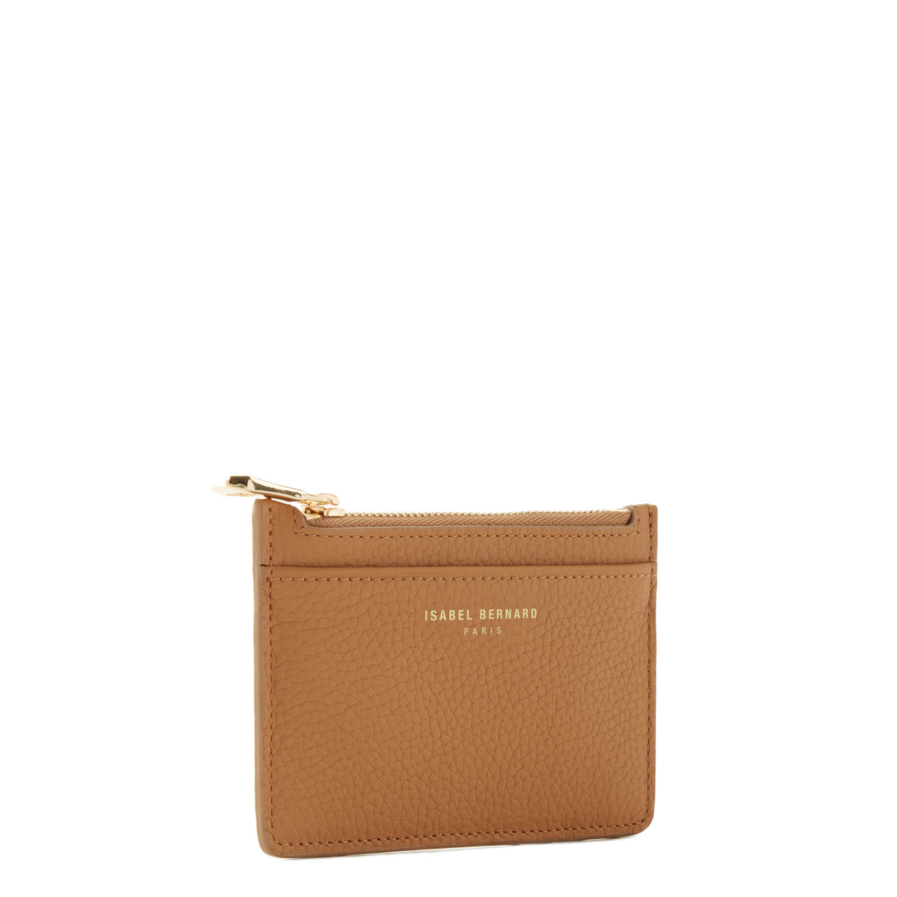 Isabel Bernard Honoré Aveline camel calfskin leather card holder