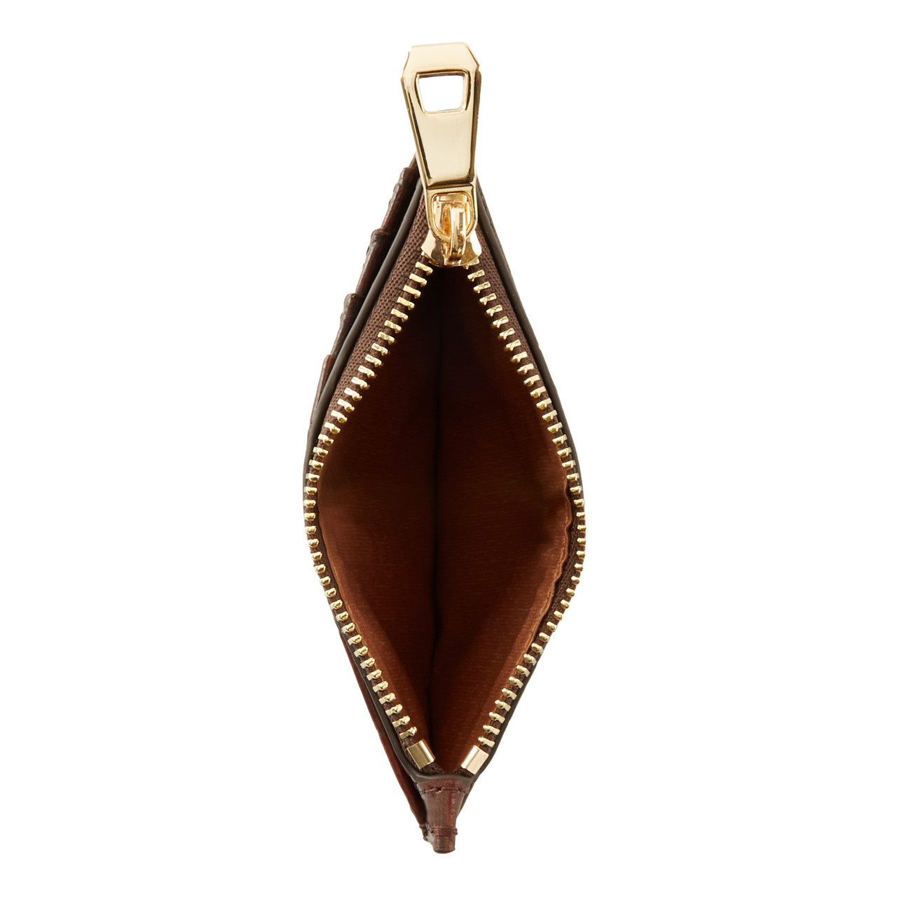 Isabel Bernard Honoré Aveline croco brown calfskin leather card holder