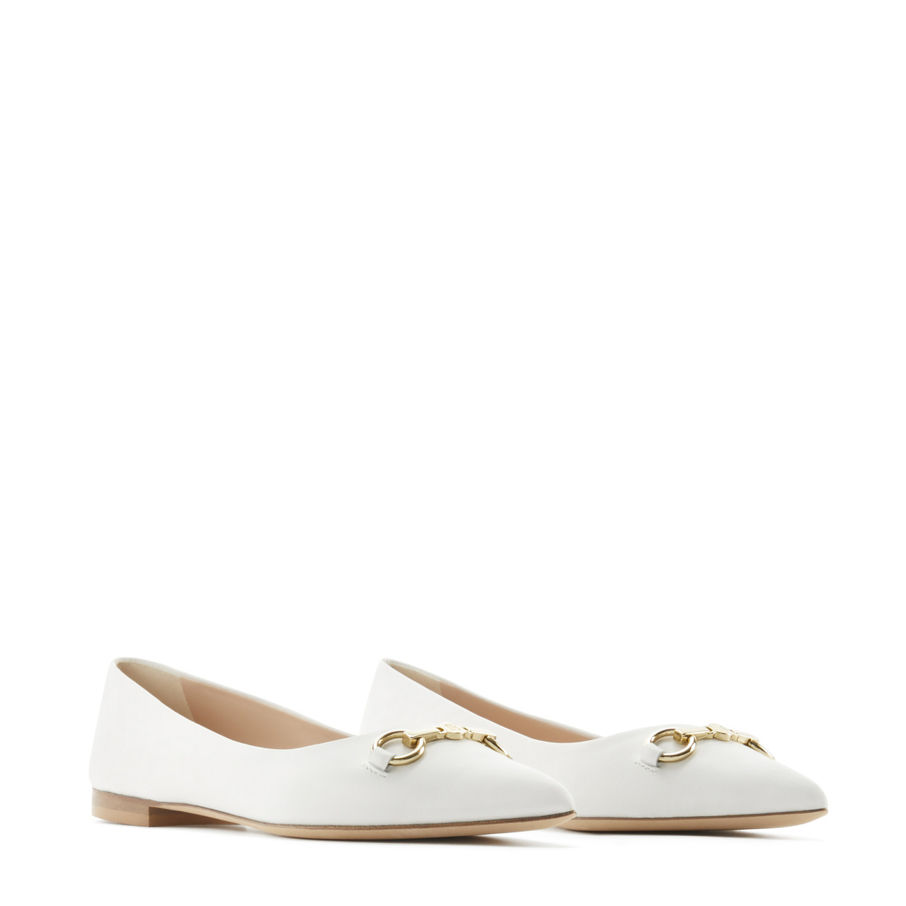 Isabel Bernard Vendôme Elita white calfskin leather ballerinas