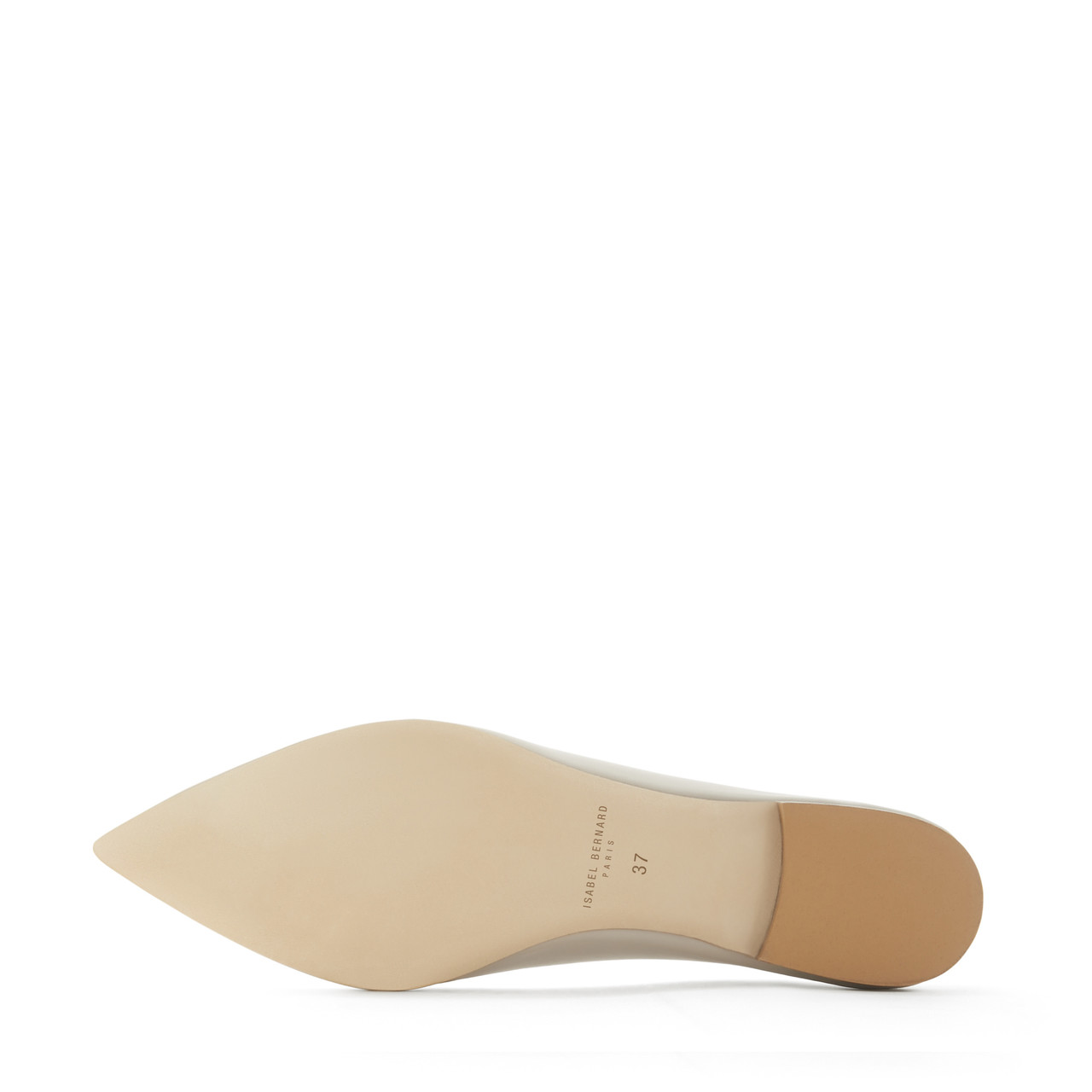 Isabel Bernard Vendôme Elita taupe calfskin leather ballerinas