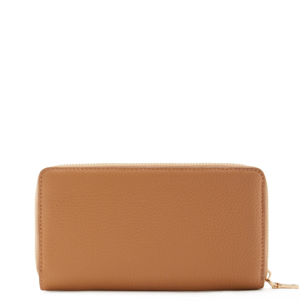 Isabel Bernard Honoré Léa camel calfskin leather zipper wallet