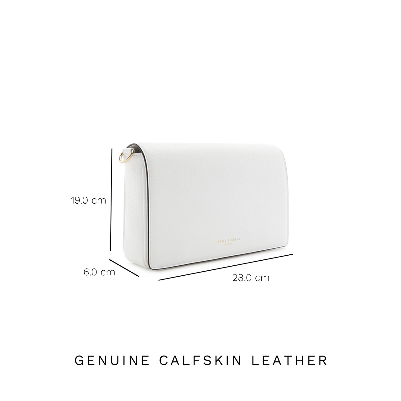 Isabel Bernard Femme Forte Charlena white calfskin leather crossbody bag