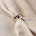 Isabel Bernard Baguette Genevieve 14 karaat gouden ring met witte zirkonia steen
