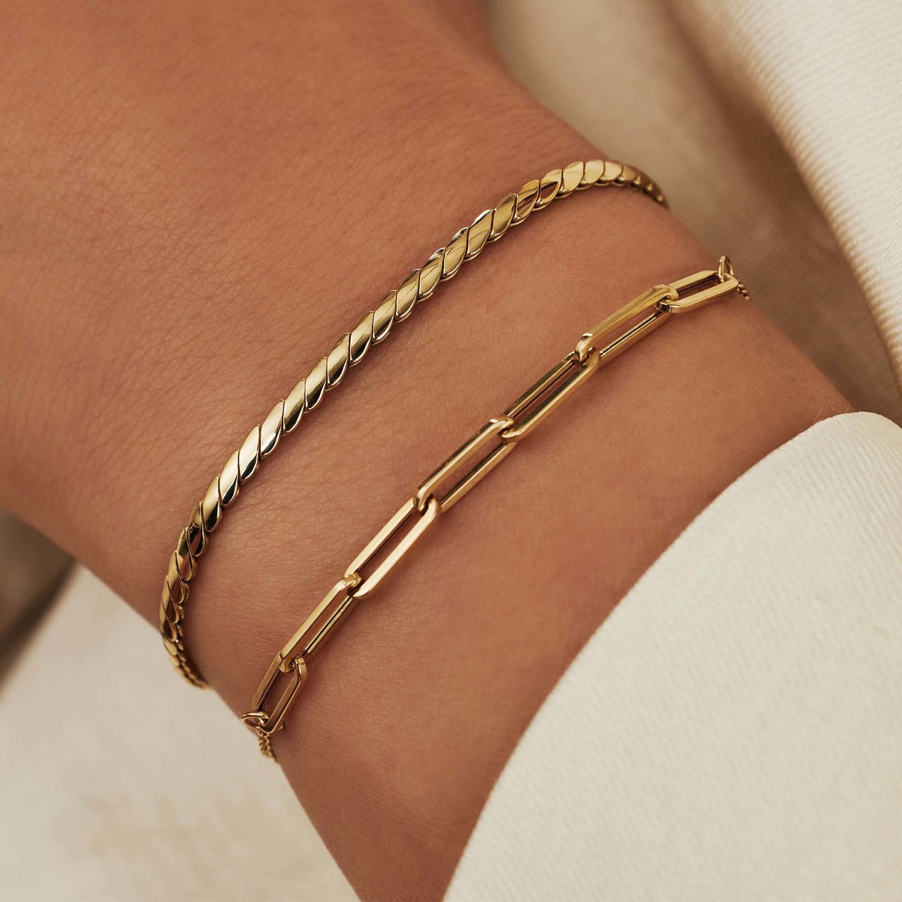 Isabel Bernard Aidee Louise 14 karat gold bracelet with chains