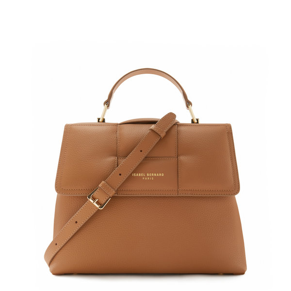 Isabel Bernard Femme Forte Lacy cognac calfskin leather handbag