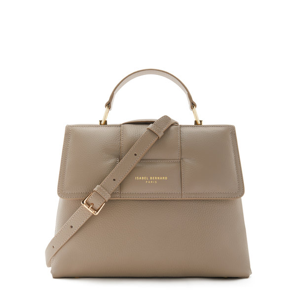 Isabel Bernard Femme Forte Lacy taupe calfskin leather handbag