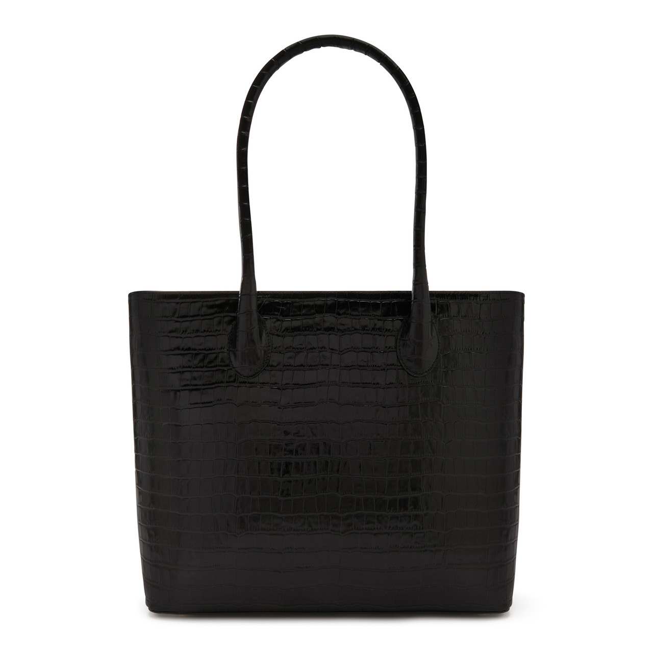 Isabel Bernard Honoré Lysanne croco black calfskin leather shopper