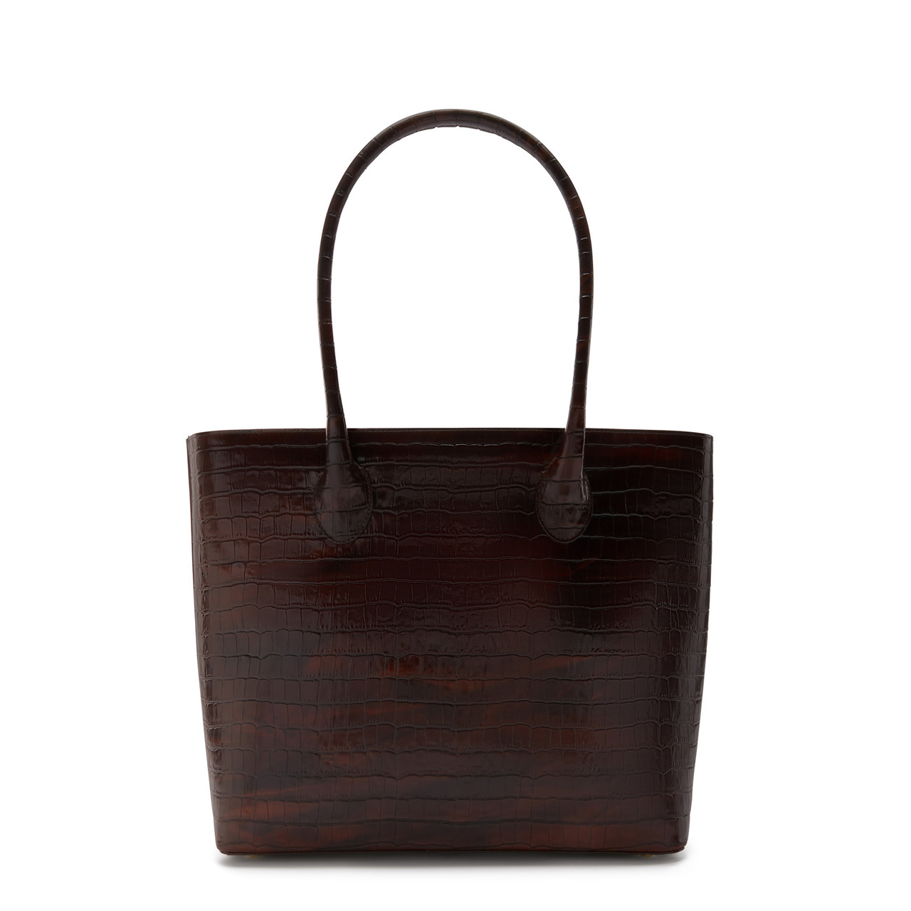 Isabel Bernard Honoré Lysanne croco brown calfskin leather shopper