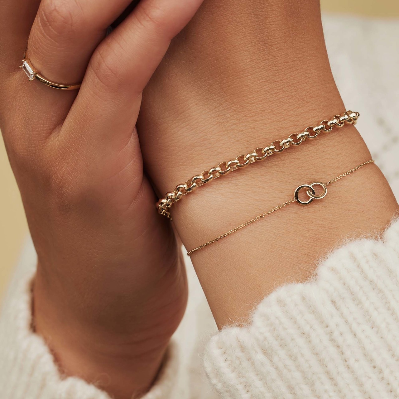 Isabel Bernard Aidee Pauline 14 karat gold bracelet with chains