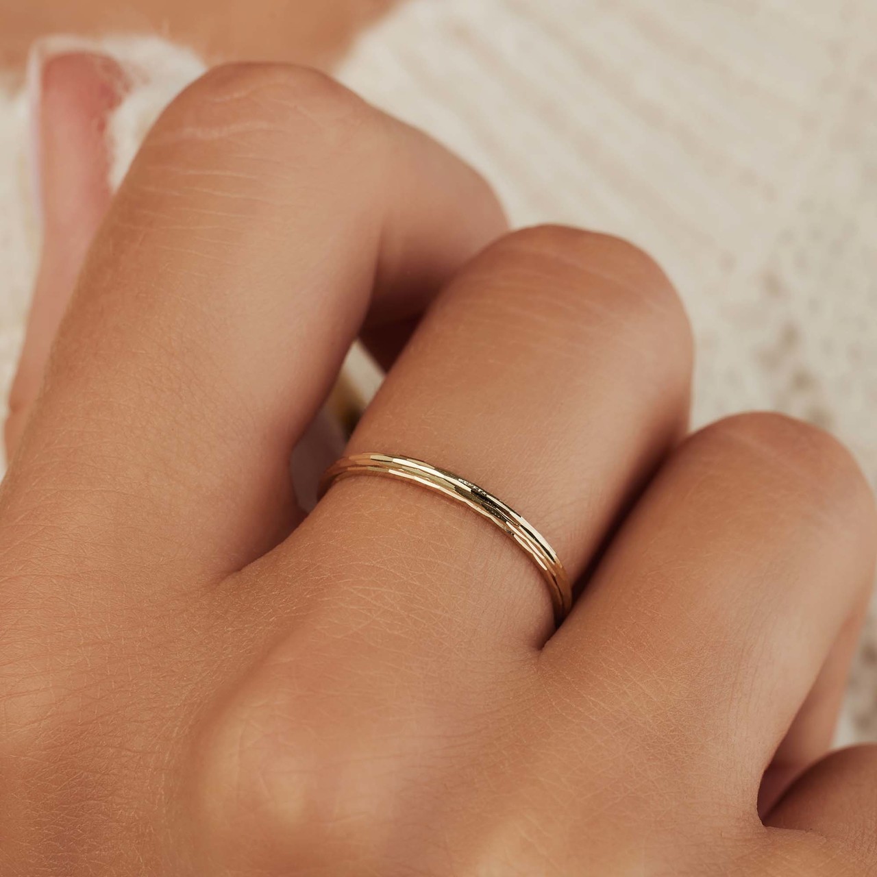 Isabel Bernard Rivoli Laura 14 karat gold ring with diamond cut