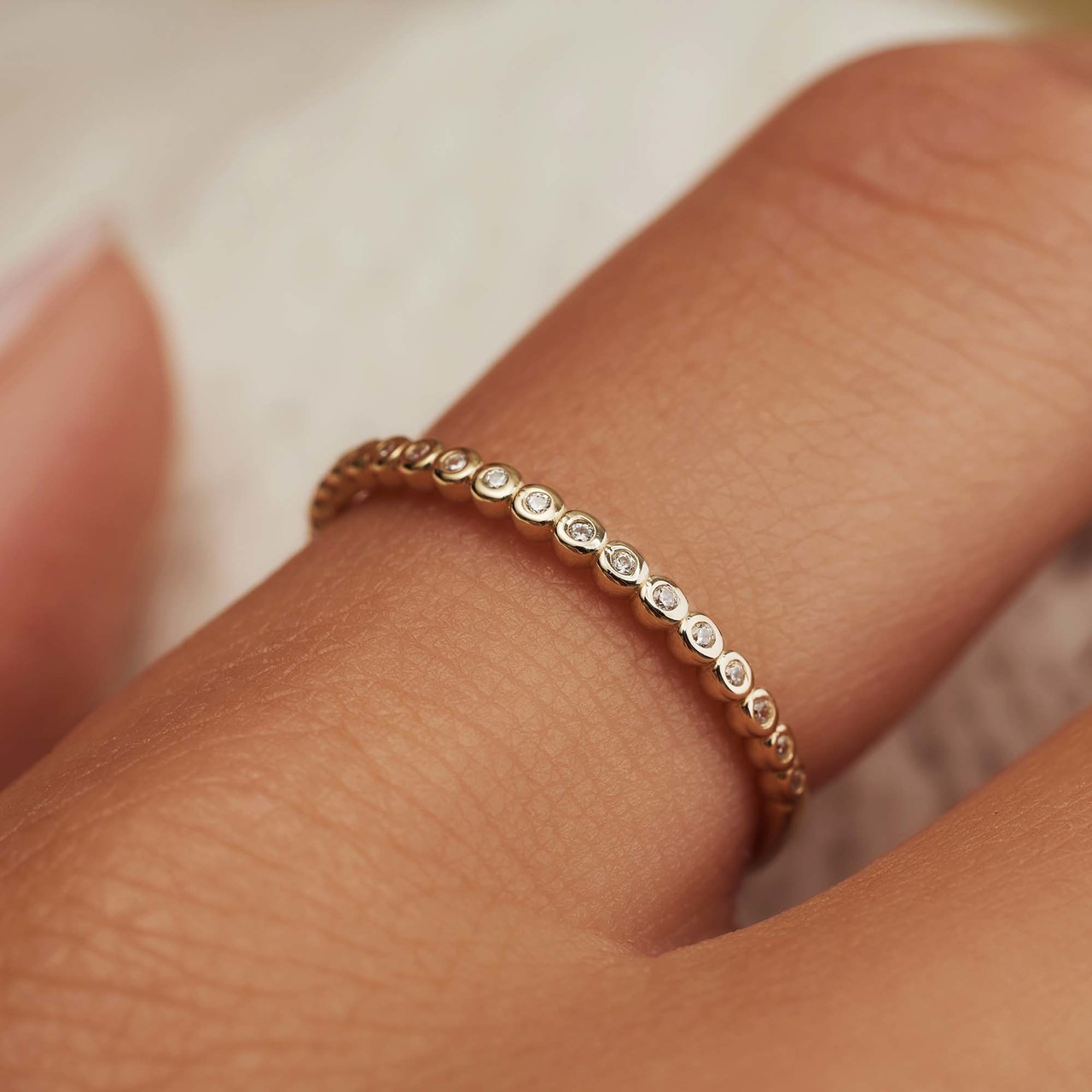 Isabel Bernard Rivoli Aélys 14 karat gold ring with zirconia stones