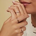 Isabel Bernard La Concorde Soleil anillo de oro rosa de 14 quilates con piedra de circonita