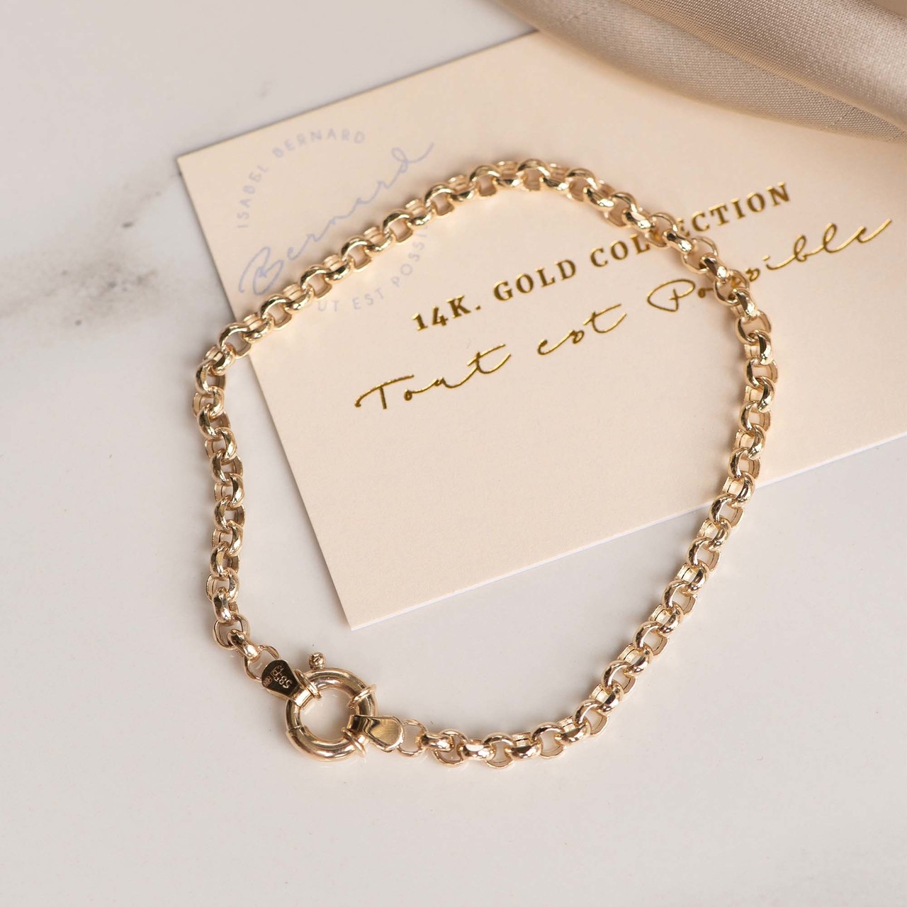 Isabel Bernard Aidee Pauline 14 karat gold bracelet with chains
