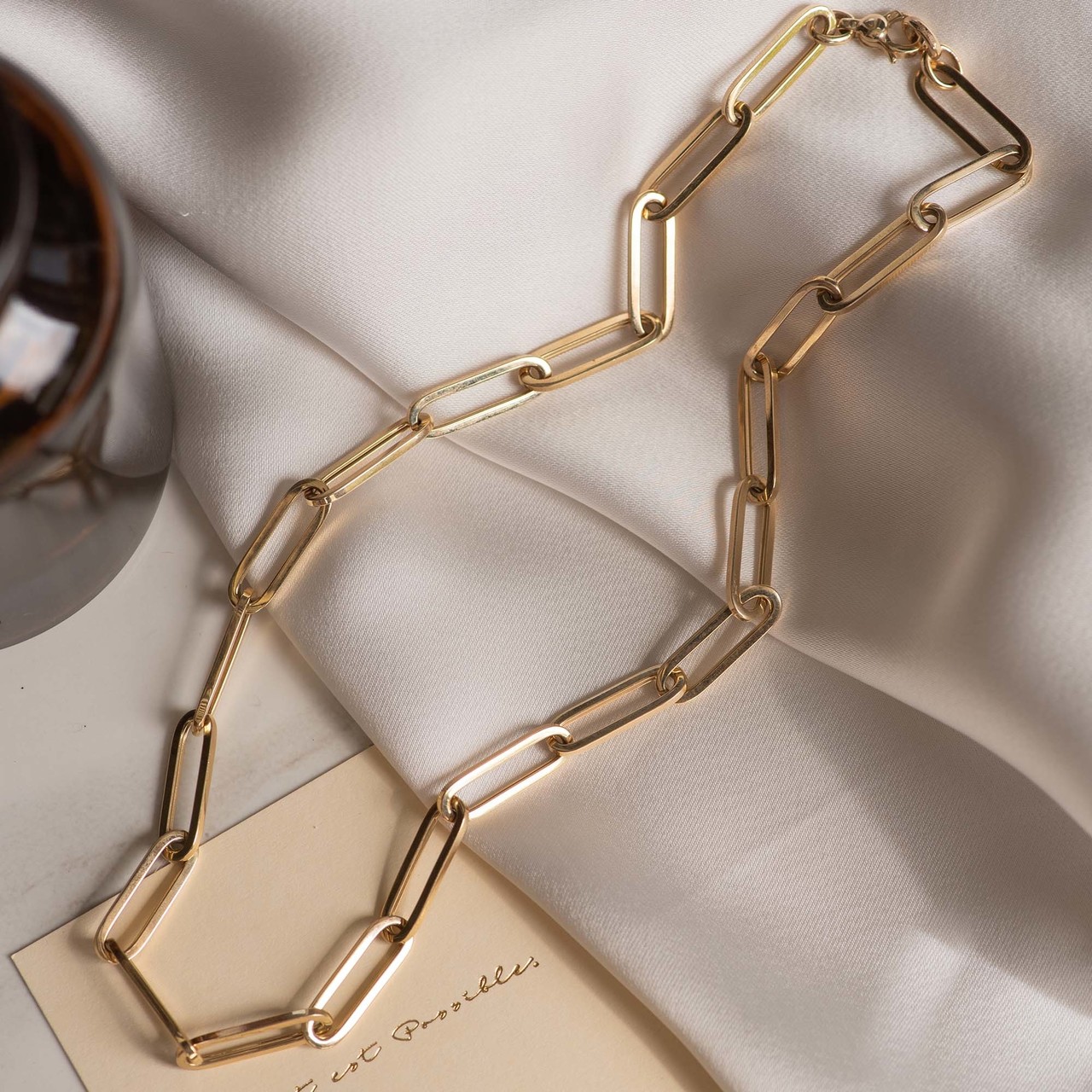 Isabel Bernard Aidee Odile 14 karat gold link necklace