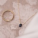 Isabel Bernard Baguette Nila 14 karat gold necklace with blue zirconia stone