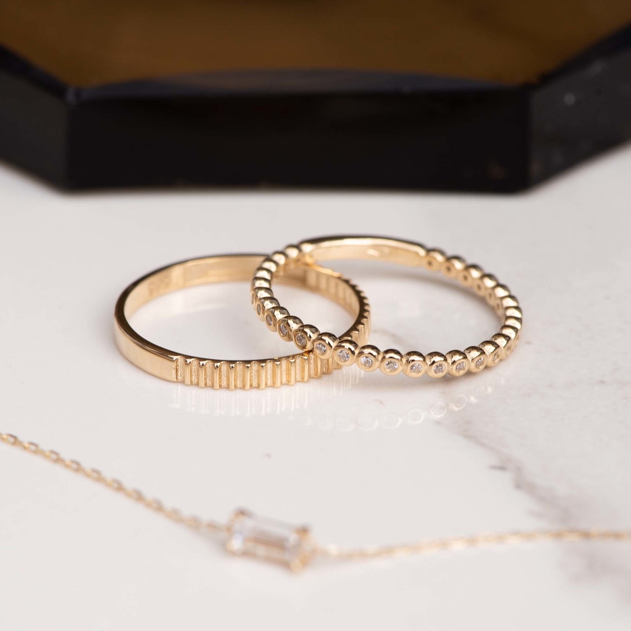 Isabel Bernard Rivoli Aélys 14 karat gold ring with zirconia stones