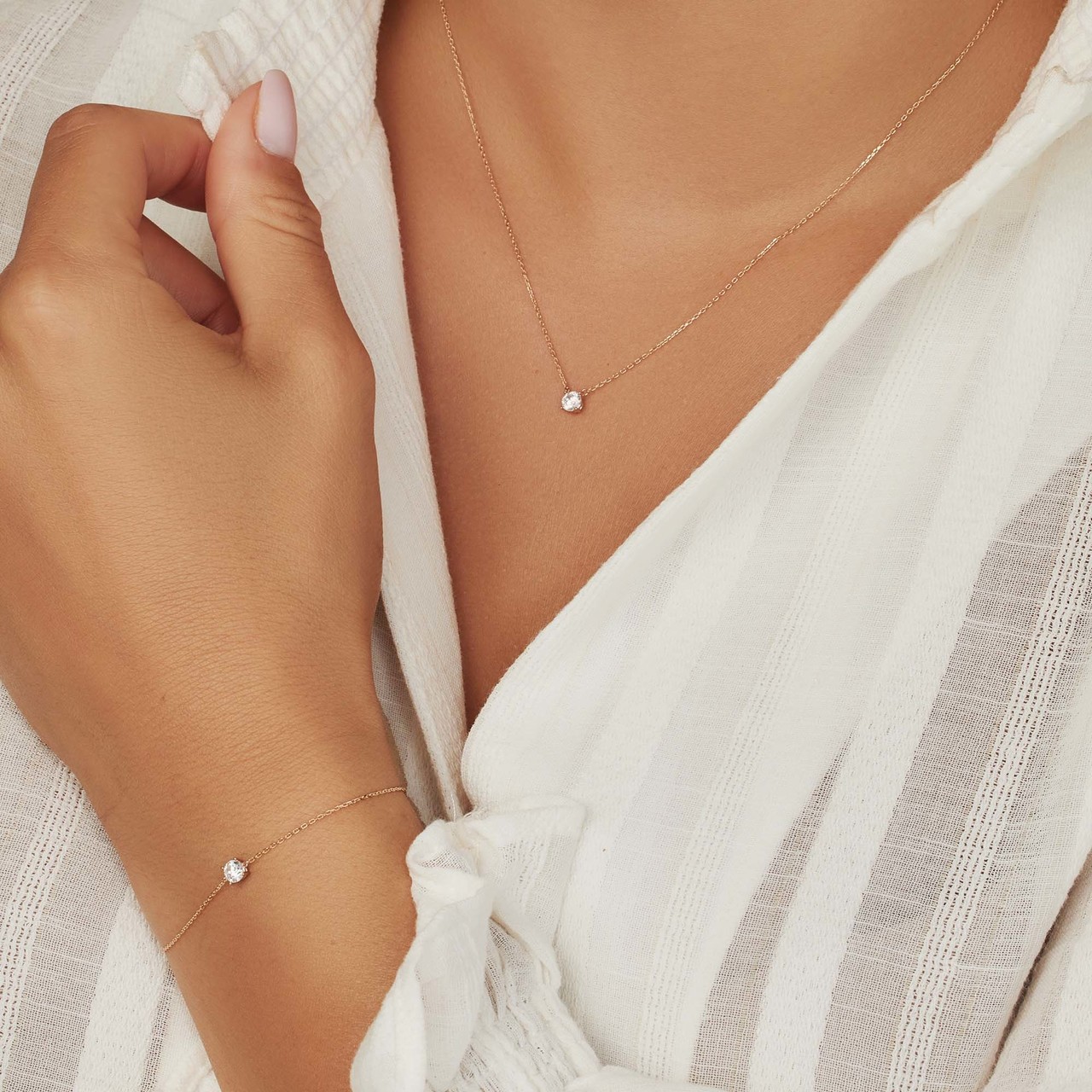 Isabel Bernard La Concorde Apolline 14 karat rose gold bracelet with zirconia stone