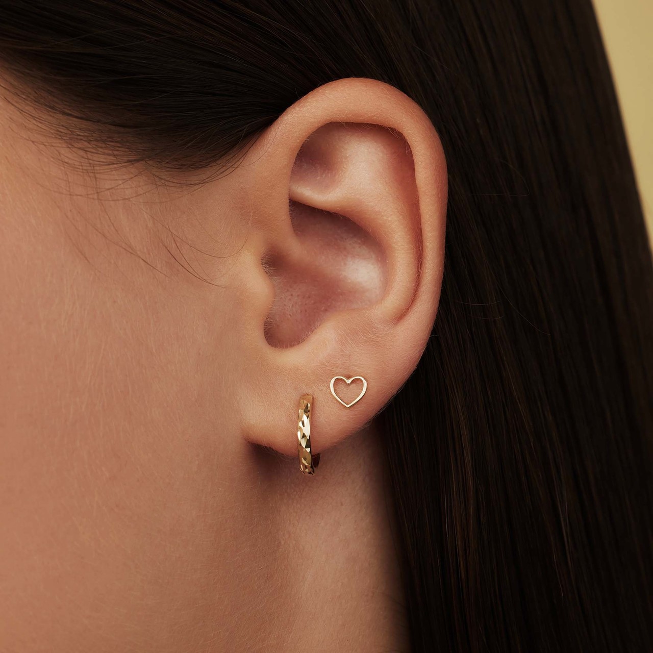 Isabel Bernard Rivoli Laura 14 karat gold hoop earrings with diamond cut