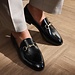 Isabel Bernard Vendôme Fleur black calfskin patent leather loafers