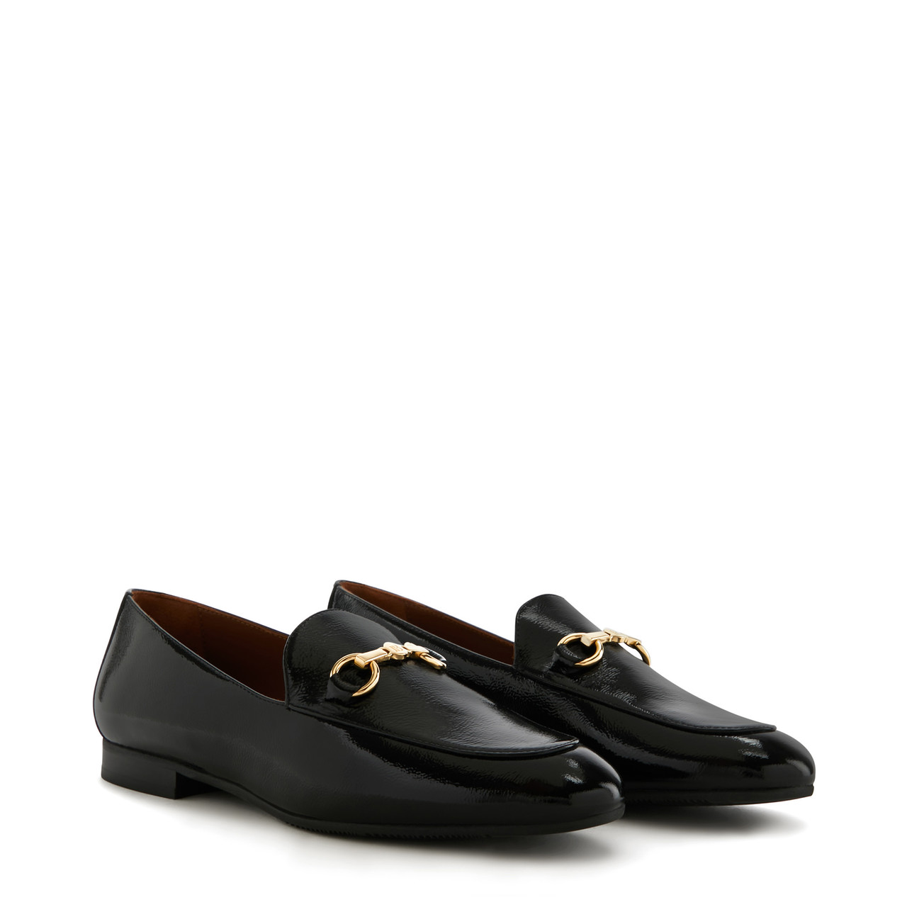 Isabel Bernard Vendôme Fleur black calfskin patent leather loafers