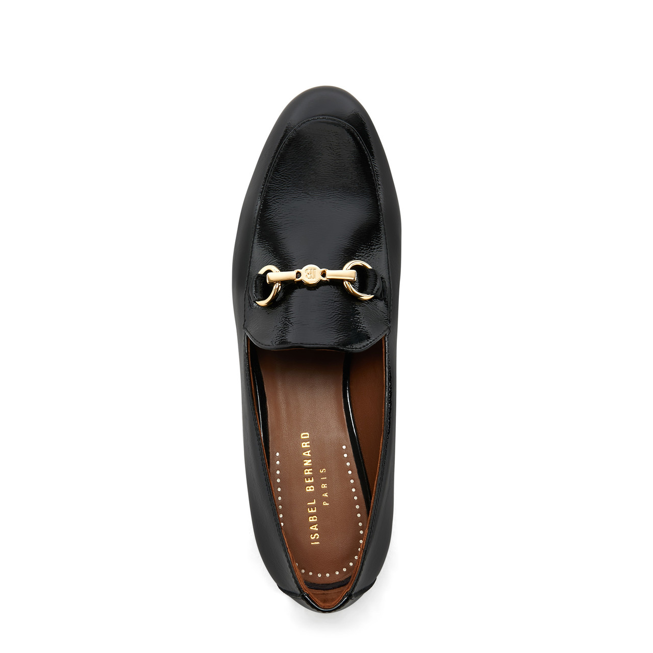 Isabel Bernard Vendôme Fleur black calfskin patent leather loafers