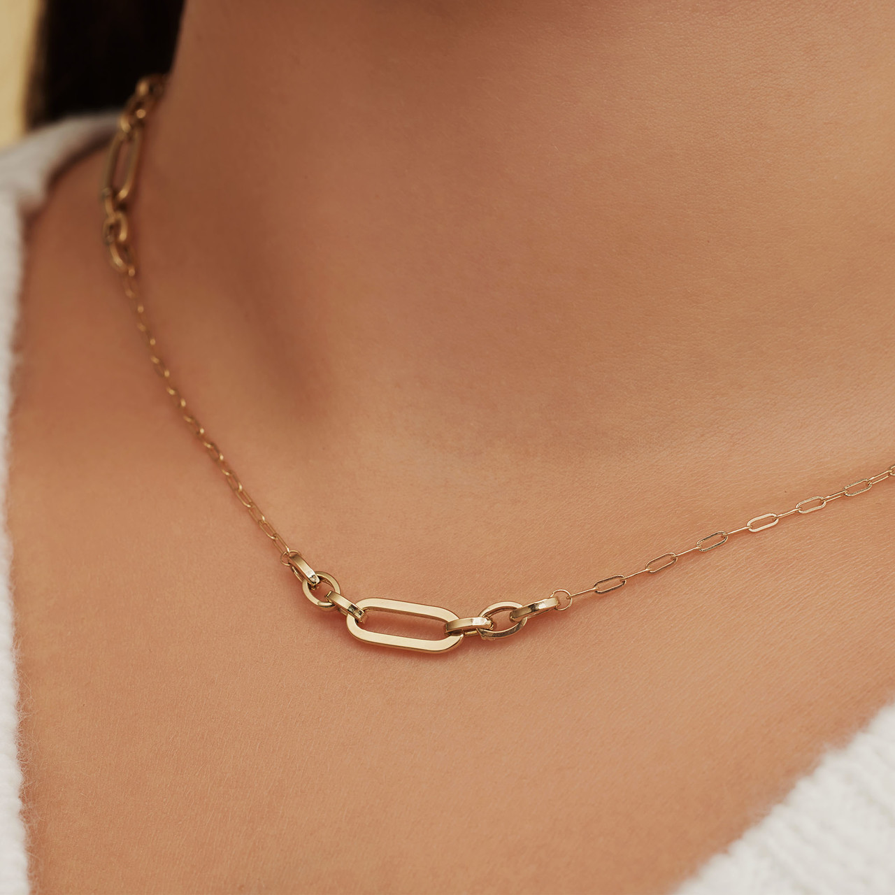 Isabel Bernard Aidee Amarante 14 karat gold necklace with chains