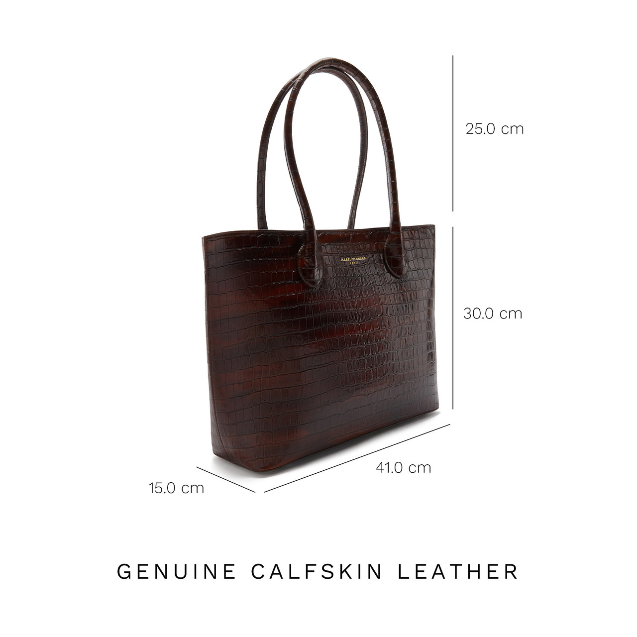 Isabel Bernard Honoré Lysanne croco brown calfskin leather shopper